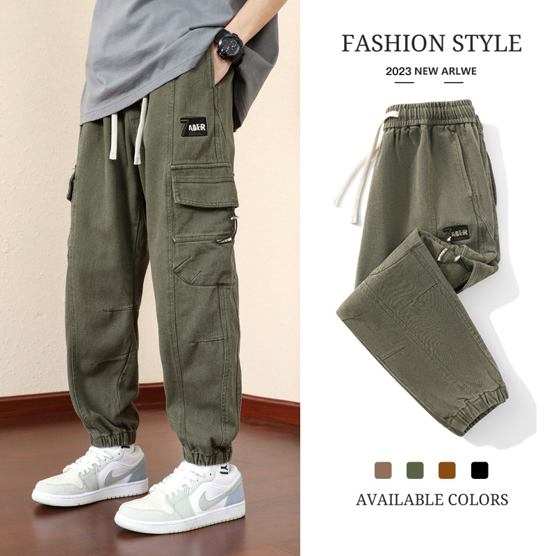 Cargo Pants for Men Spring and Autumn 2024 New Loose Trendy Jogger Casual Pants Stylish Versatile Long Pants