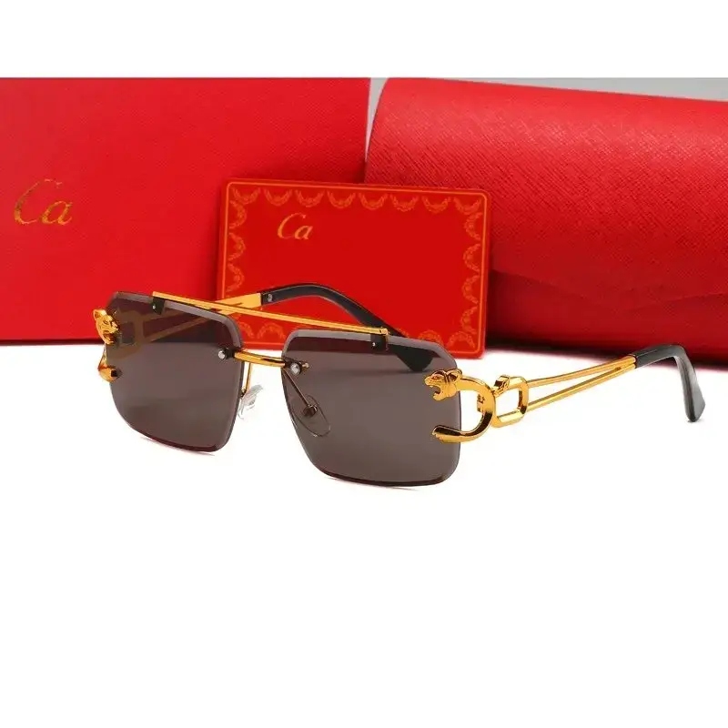 Cartier Rimless Panther Sunglasses Gold