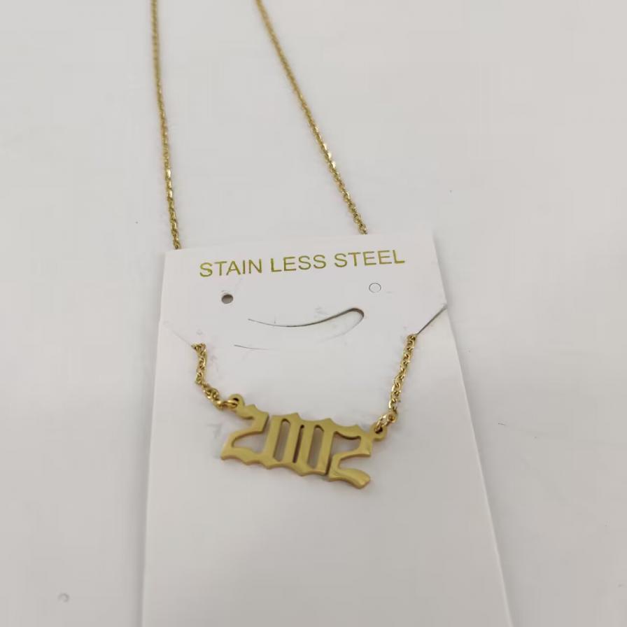 Women's Personalized Stainless Steel 2002 Necklace QC