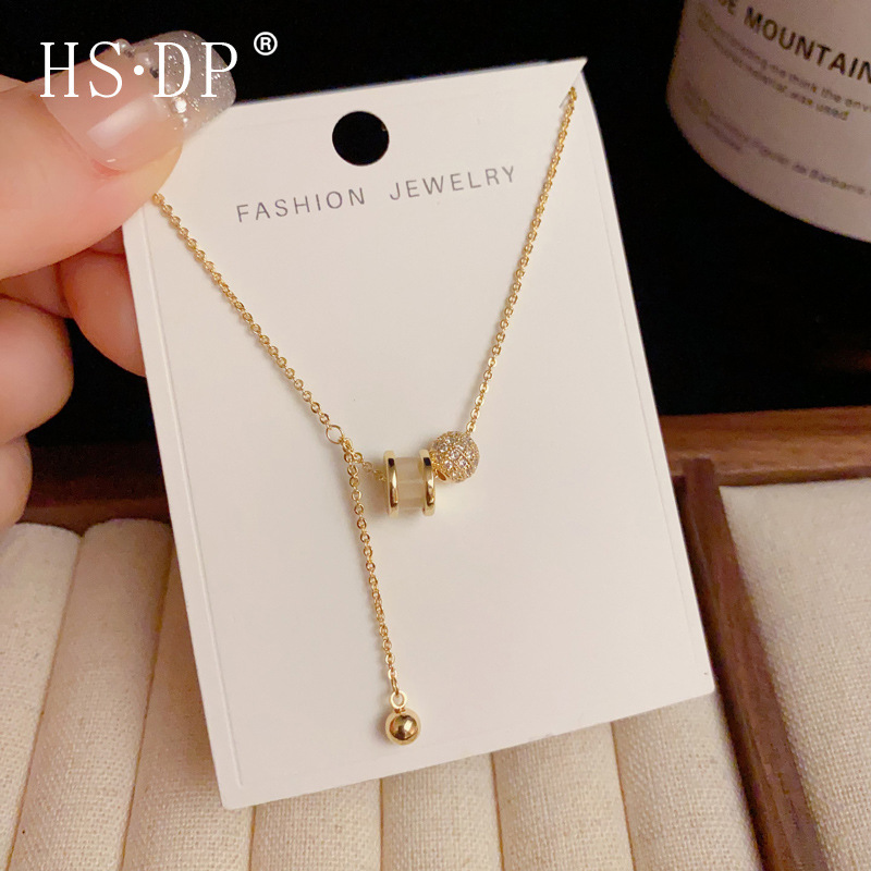 French light luxury exquisite high sense opal roller necklace fashion personality temperament all-match clavicle chain wholesale