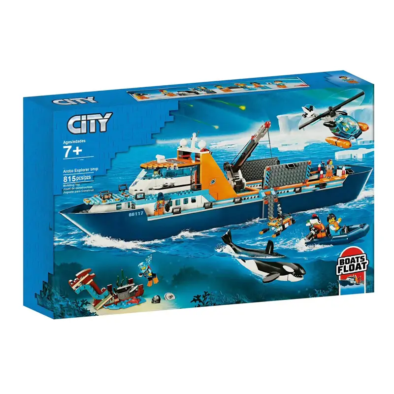 China Building Blocks City Series Polar Giant Ship 60368 Adventure Ocean Large Ship Boys Assemble Toy