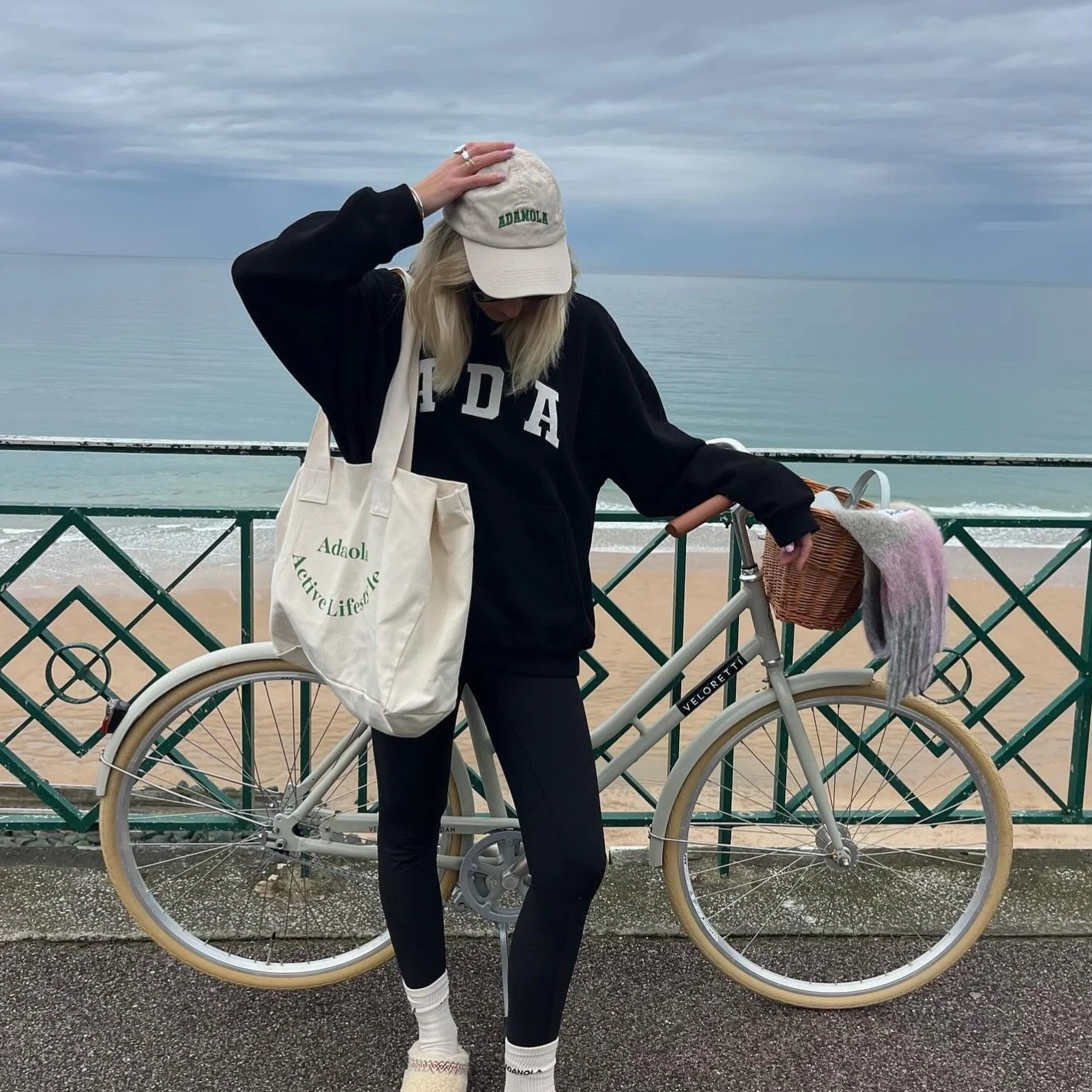 Sports and Fitness Adanola Loose Round Neck Sweatshirt Women's Spring and Autumn European and American Street Style Black Top Ins Lazy Style Foto QC de TAOBAO na Qualit.ly