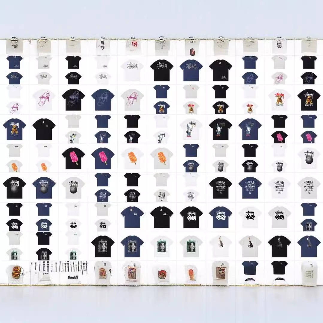 in stock for 21-30tiktok cross-border Amazon beauty tide straight tube loose couple crew neck t-shirt