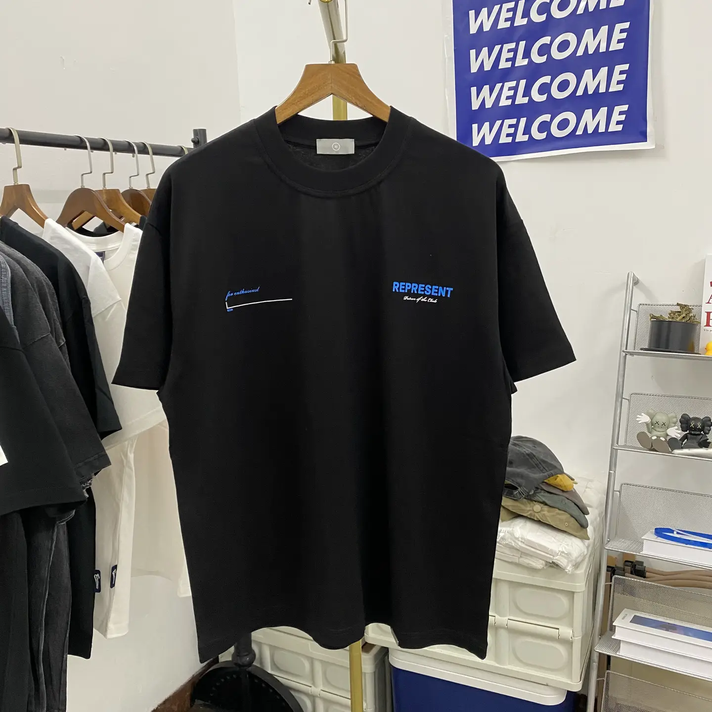 Represent Slogan American Niche Short-Sleeve Tee Retro High Street Fog Small Neckline Letter Print T-Shirt for Men and Women