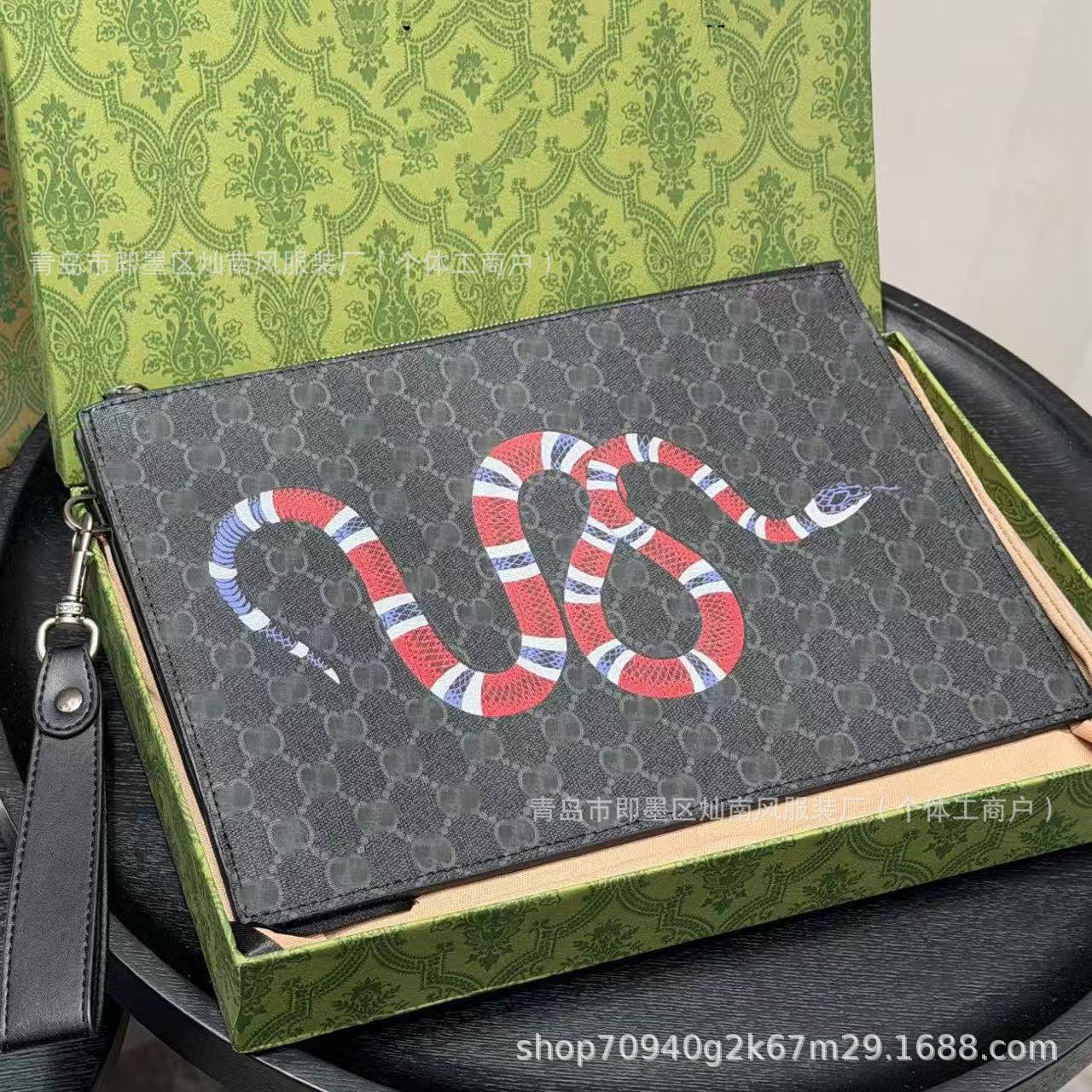 Foreign Trade Special Men's Clutch Bag, Casual Fashion Clutch Bag, Large Capacity Wallet, Men's Bag, Armpit Bag, Classic Bee Snake Fotografie QC de pe 1688 pe Qualit.ly