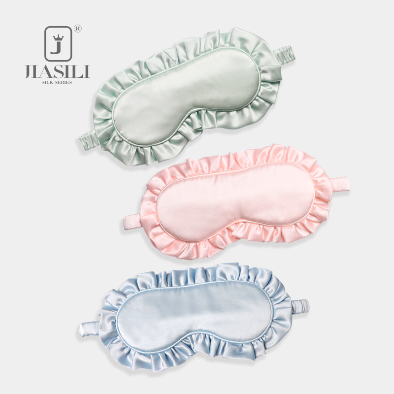 Strict selection of silk eye mask 19 m mulberry silk eye mask wooden ear edge girl wind shading sleep eye mask gift wholesale