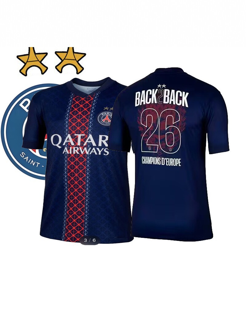 2026 New Paris Saint-Germain Champions League Championship Jersey No. 26 Back2Back Kidsren's and Adult Football Uniforms