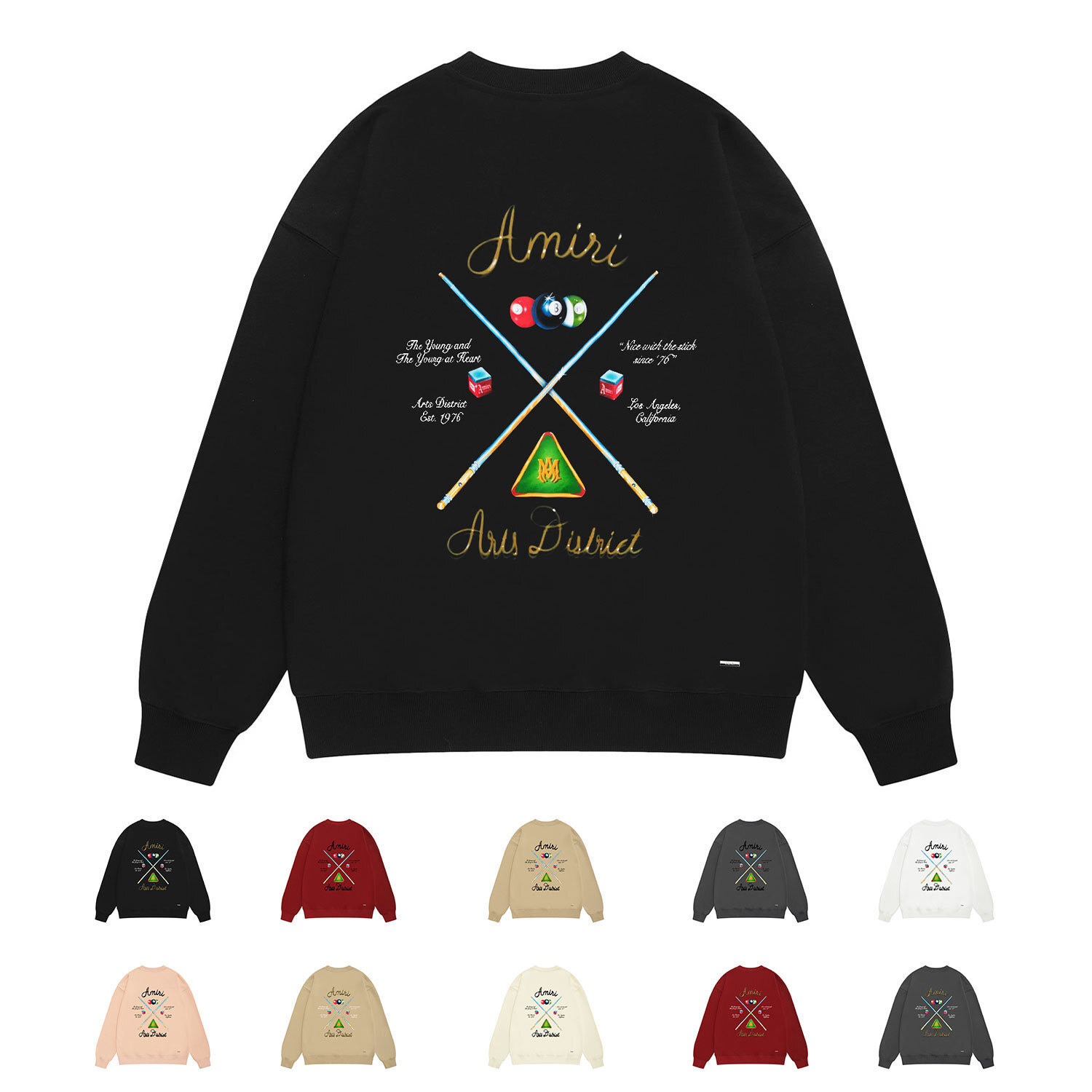 Long-Term Supply of Cross-Border European and American Trendy Brands Crew Sweatshirts Round Neck Sweatshirts