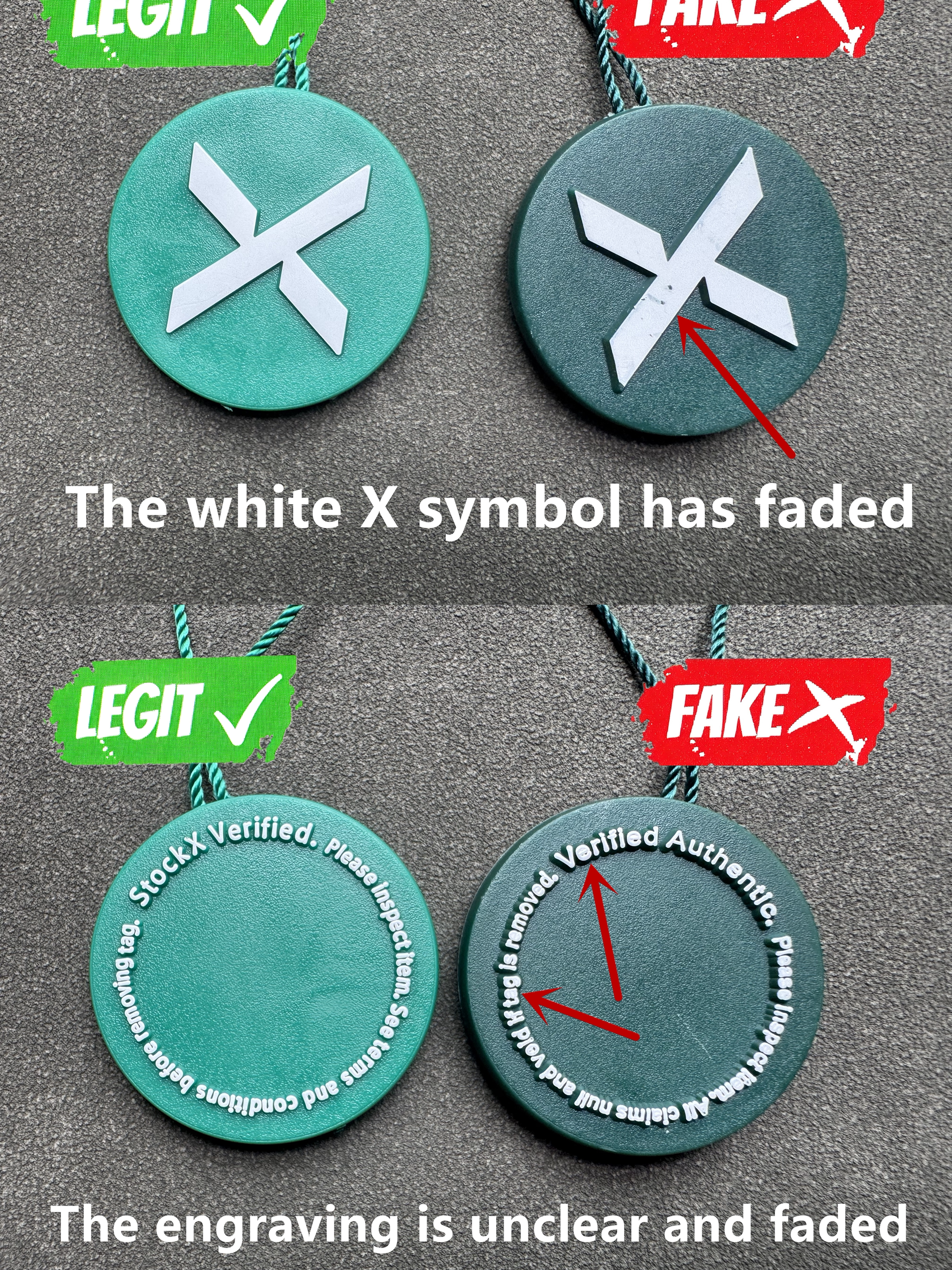 New Version of Stockx Tags Green X Cross Tag Label Sticker Shoe Accessories Shoe Buckle