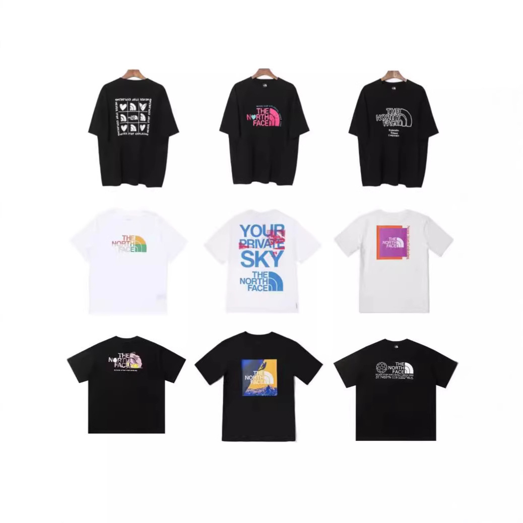 North face home cotton T-shirt men's and women's summer 260g blockbuster trend printing half sleeve loose leisure couples hair generation