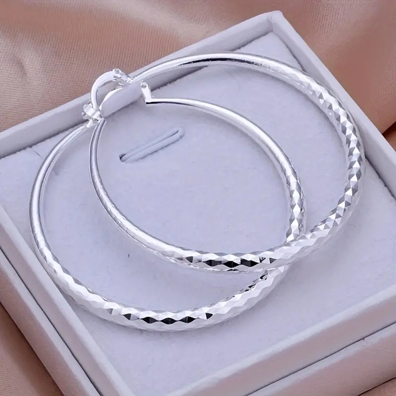 Cafe Exquisite Hoop Earrings Copper Silver Plated Jewelry Elegant Luxury Style Women's Daily Party Personality Decoration