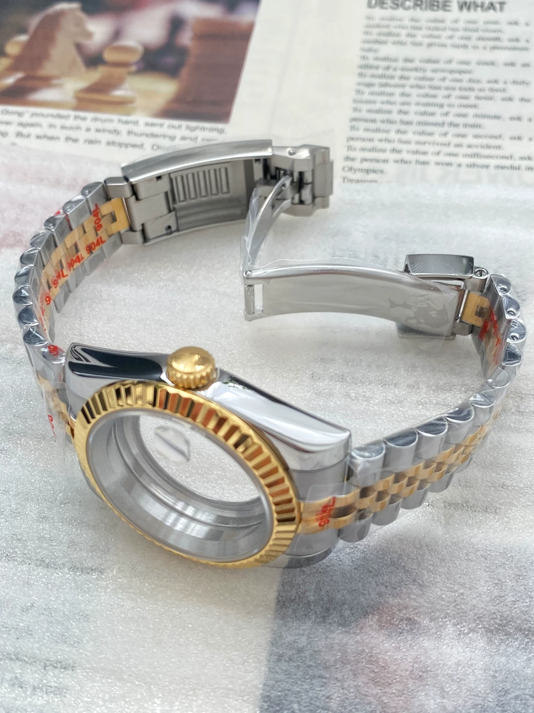 Dogtooth Bezel, Rose Gold Case and Strap, Sapphire Glass, Suitable for Nh35/36 Movement
