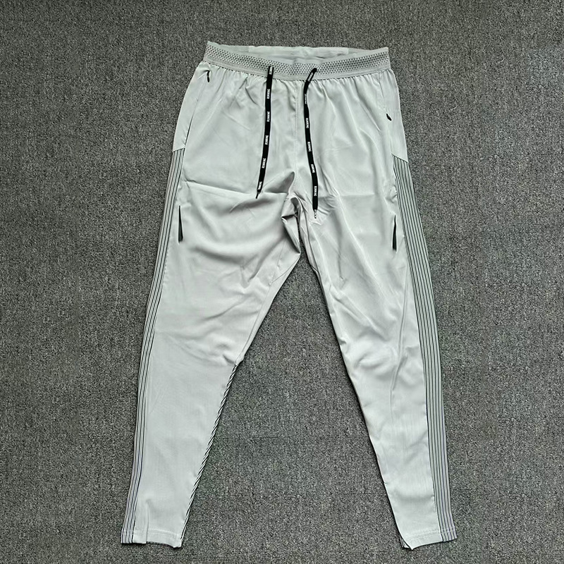 Track and Field Quick-Dry Long Pants for Men, Marathon Training, Ribbed, Breathable, Zippered, Woven Sports Pants, Customizable with Logo