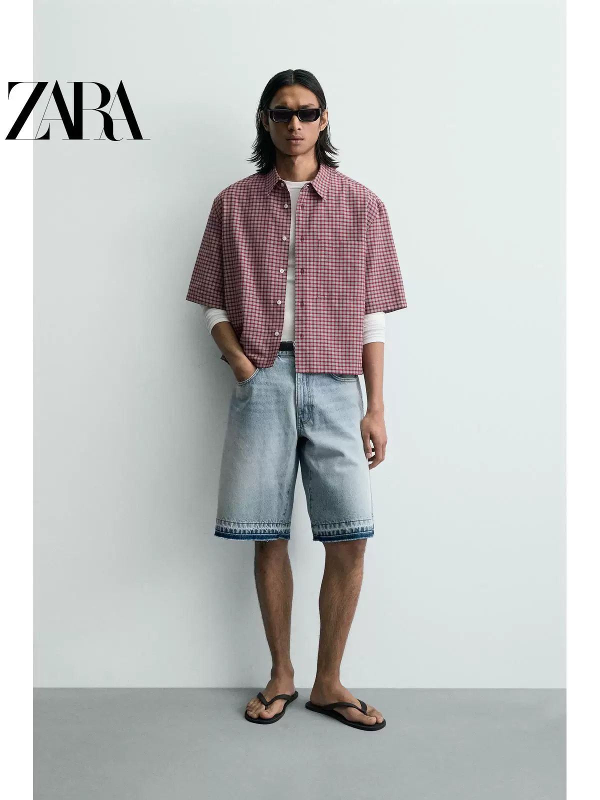 Zara2026 Spring and Summer New Products Men's Cotton Loose Washed Denim Casual Shorts 4048450 406