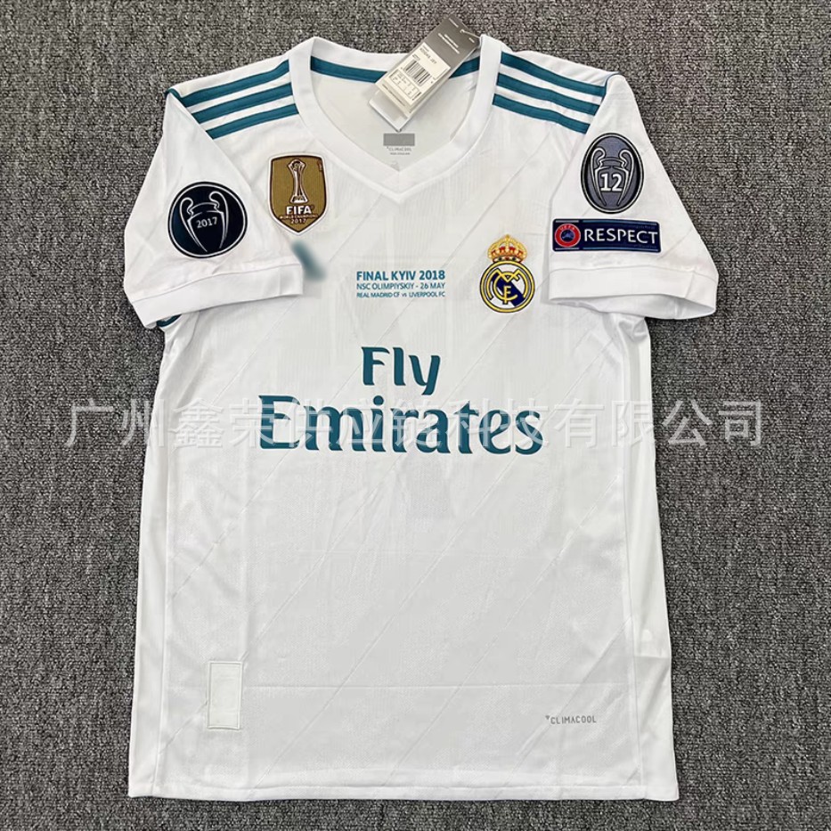 16-17-18 Real Madrid Retro Jersey No.7 Ronaldo Home and Away Adult Fans Top Commemorative Version Retro Football Uniform