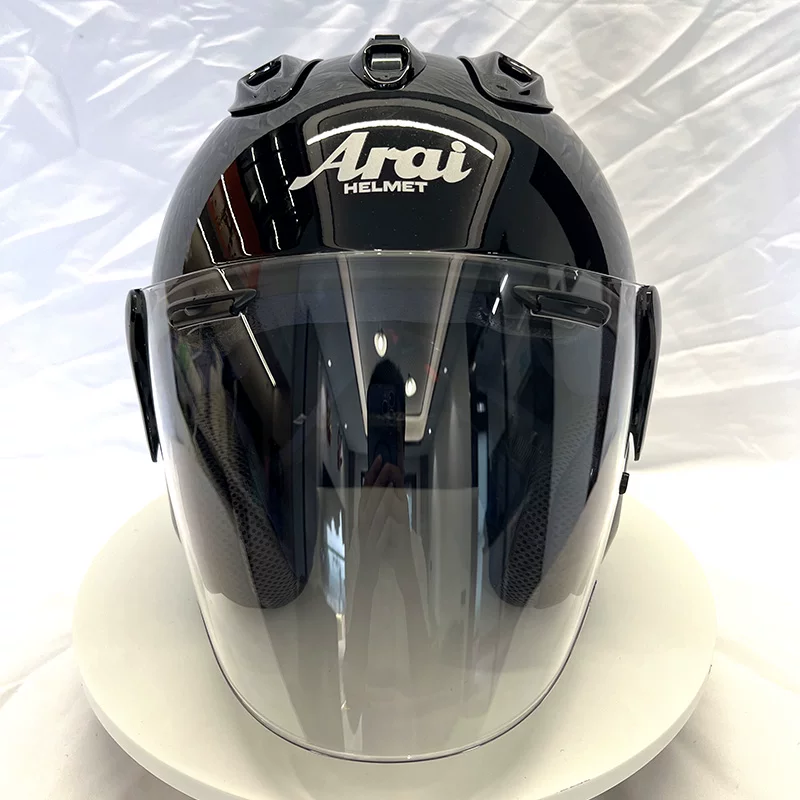 Sz-R Evo New Motorcycle Helmet Half Helmet for Men and Women, Matte Black and Glossy Black Three-Quarter Racing Helmet