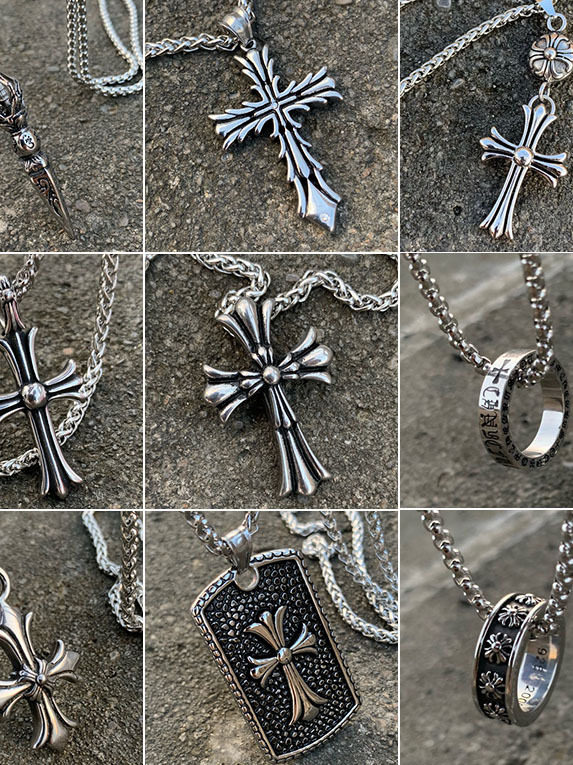 American-Style Trendy Brand Necklace for Men and Women, Personalized Retro Hip-Hop Cross Pendant, Niche Light Luxury High-End Sweater Accessory