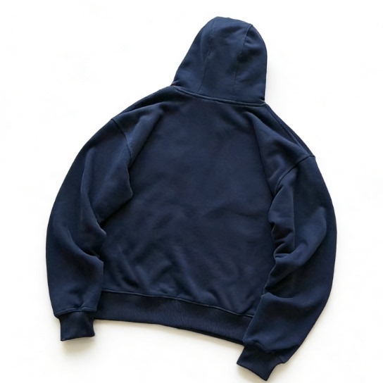 Left Embroidery Full-Color Picture Frame, Grass String on the Brim, Navy Blue Zip-Up Hoodie 77011303