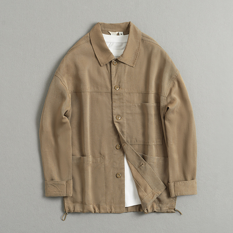 Yanying men's casual jacket 2024 spring new multi-pocket basic jacket 1233