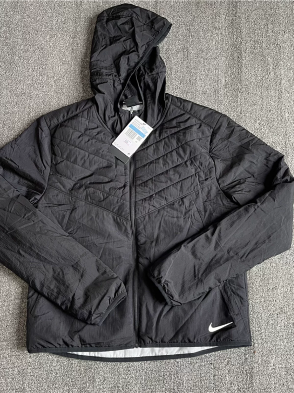 Authentic Nike Men's Autumn and Winter Waterproof Sports Windproof Jacket Warm Running Hooded Cotton Coat Dj0570