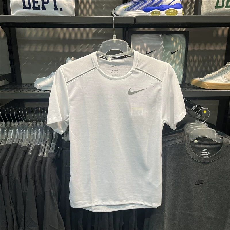 Nike Men's Summer Sports Running Training Quick-Drying Breathable Round Neck Short-Sleeved T-Shirt Aj7566-100