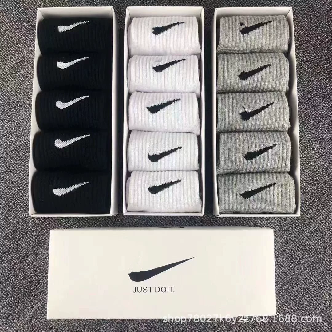 Nk Boxed Suwann Nike Socks with Logo, Men's and Women's Long, Mid, and Short Cotton Sports Socks, Casual Socks