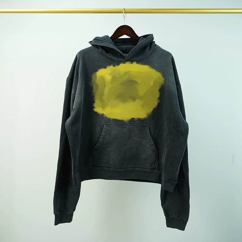 American High Street Fashion Brand Washed Vintage Heavyweight Sweatshirt for Women with Unique Design, Niche Oversize Hooded Top Jacket