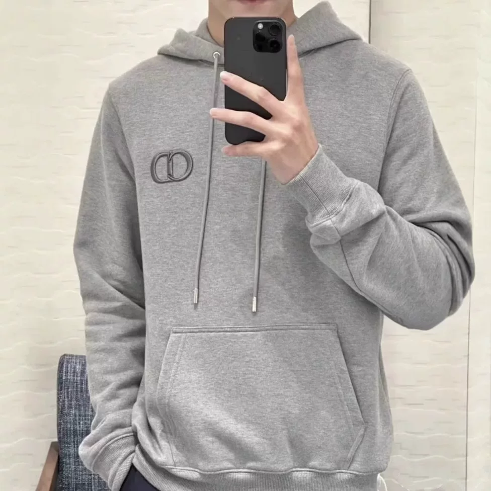 Dior CD Logo Hoodie Grey
