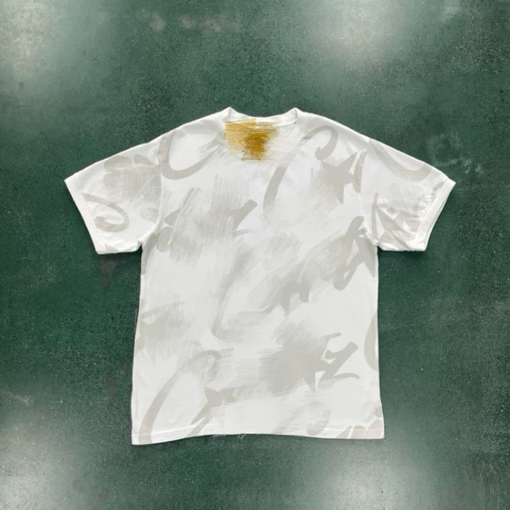 Corteiz Guerillaz C Star Full Print T-Shirt White Gray