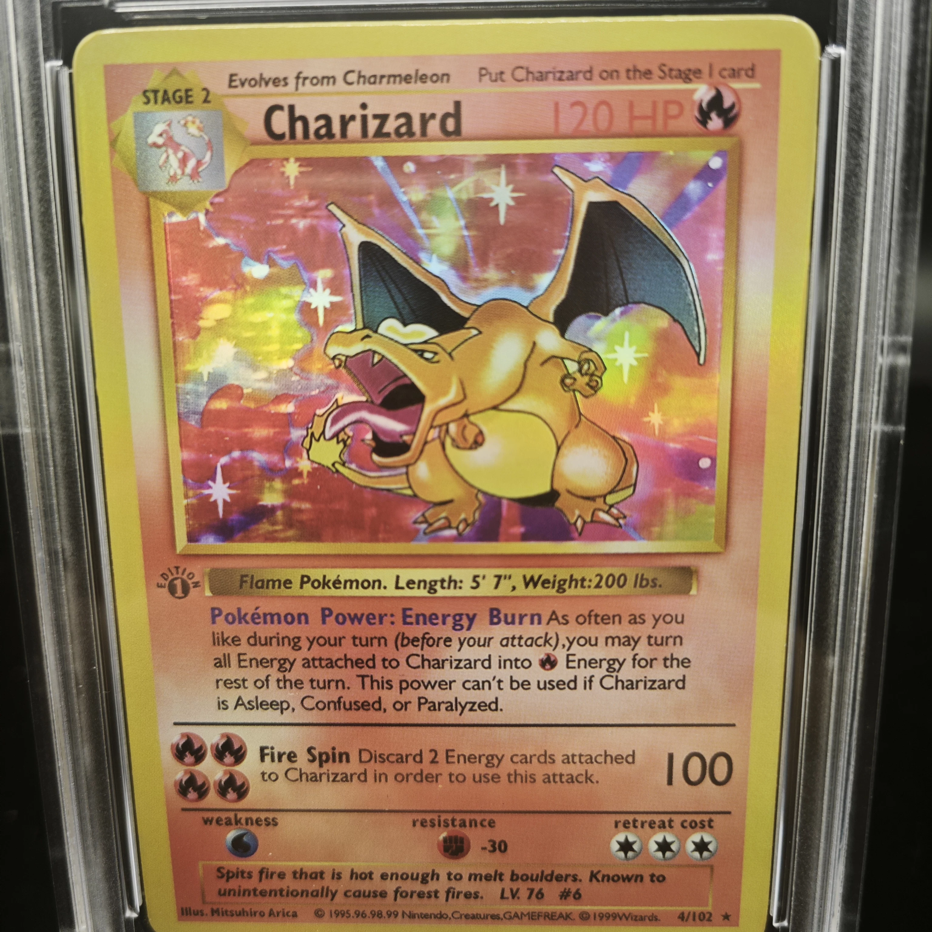 1999 Pokemon Game Charizard Holo 1st Edition