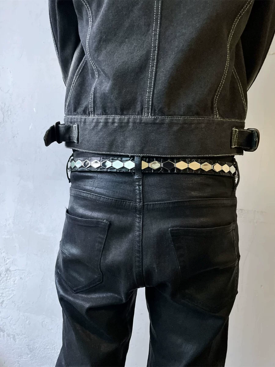 Undercover 06Aw Affa Archive Limited Edition Scale Belt Crocodile Pattern Leather Belt
