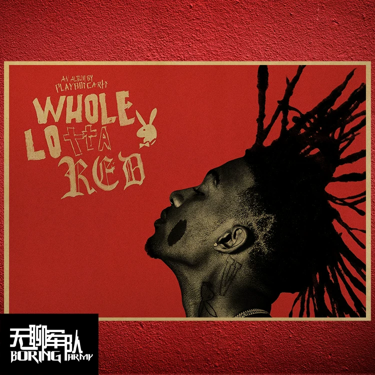 Playboi Carti Hip-Hop Rap Kraft Paper Poster Decorative Painting Frame Playboicarti