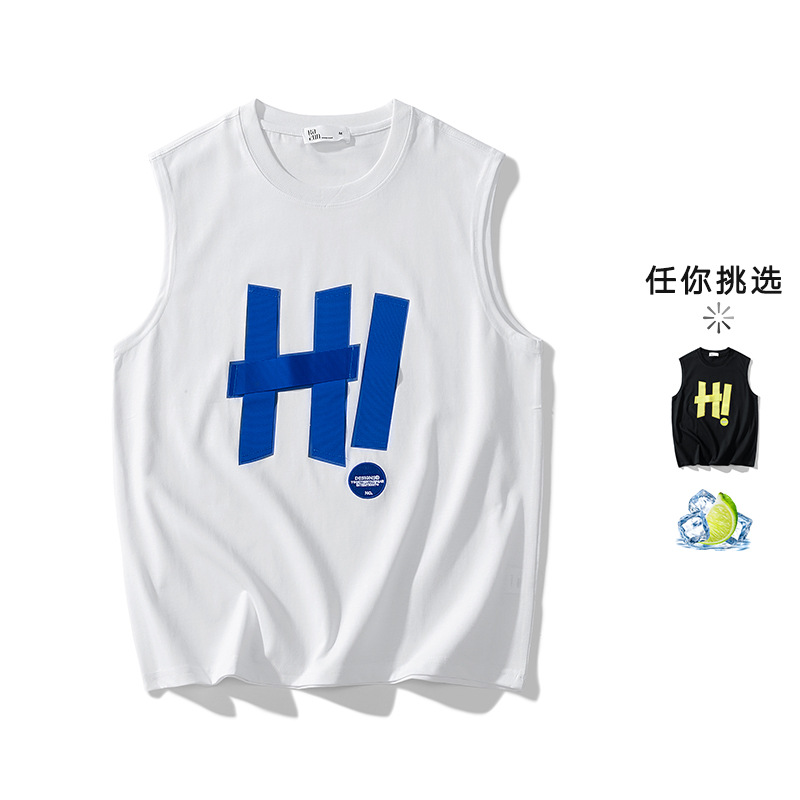 Fashion brand American high street hip hop waistcoat men's and women's summer fashion outerwear trendy fitness sports sleeveless T-shirt