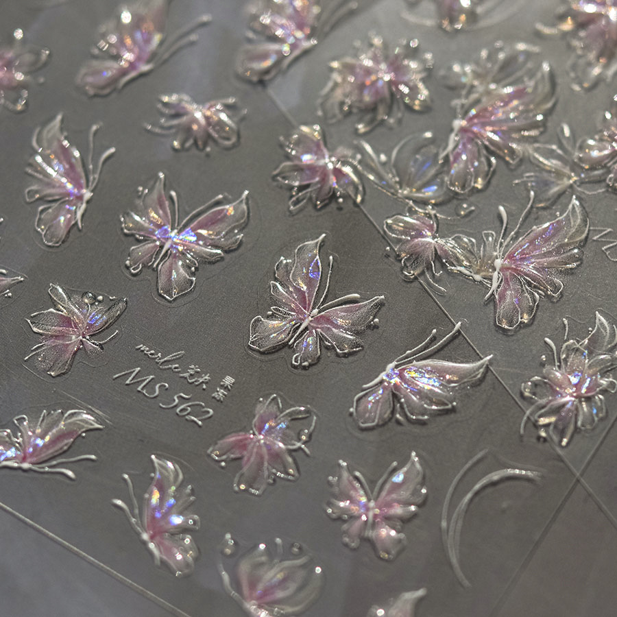 Tomoni Jelly Stickers Don'T Miss Self-Adhesive Nail Stickers 3D Ice Transparent Streamer Nail Art Butterfly Stickers Cool Fairy Stickers