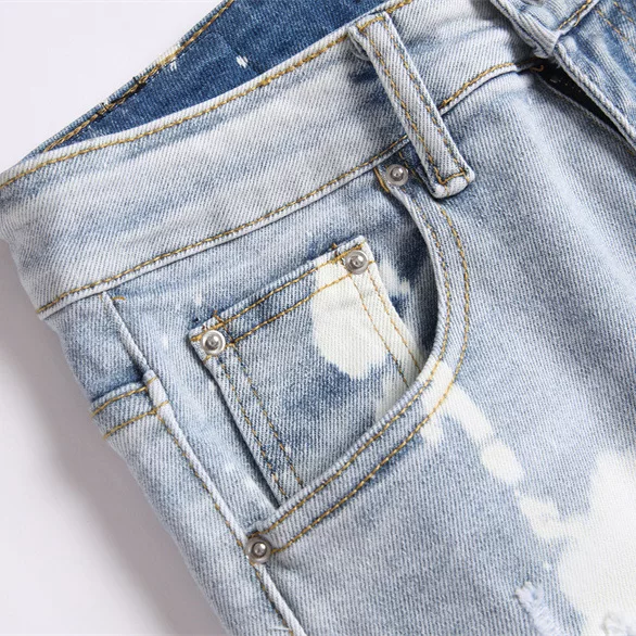 AMIRI Men's Ripped Jeans Light Blue