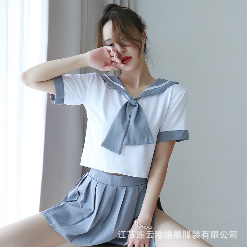 Long Night Sexy Lingerie Uniform Tempting Student Outfit Campus Sailor Suit Sexy Student Set 1298