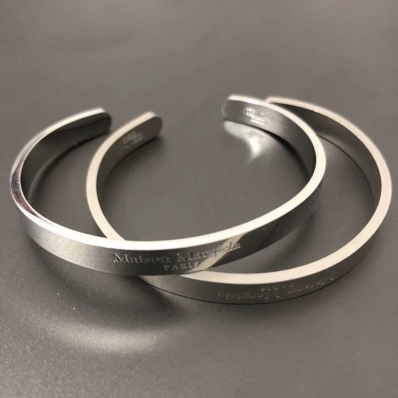 Maison Margiela Paris Silver Tone Cuff Bracelet