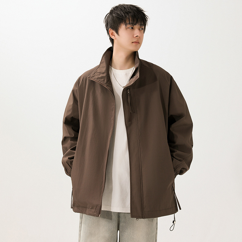 American Retro Jacket Men's 2025 Spring New Handsome Loose Casual Stand-Up Collar Outdoor Mountain Jacket