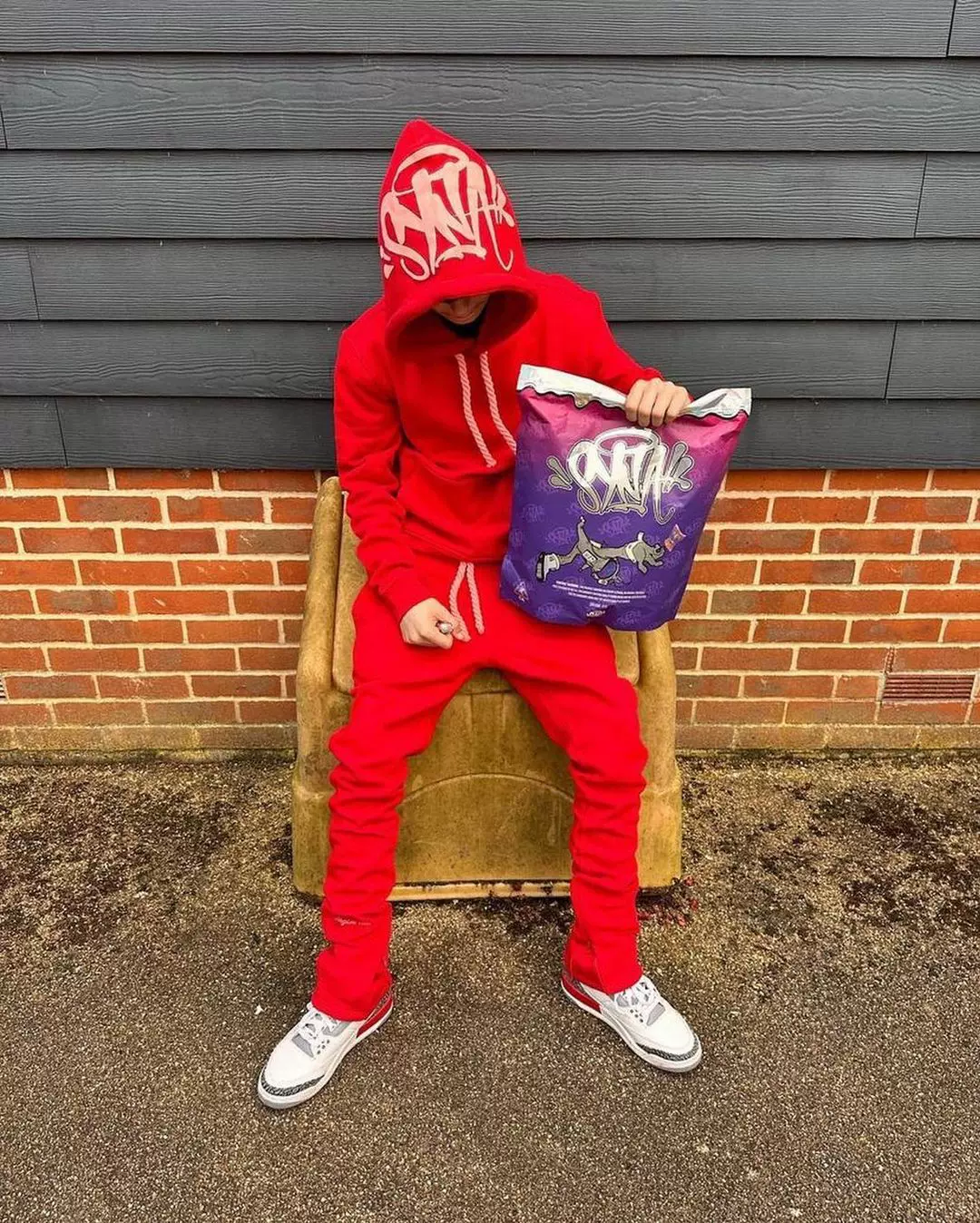 Syna Tracksuit Sweatpants and Hoodie Set Street Style Uk Drip Drill European and American Celebrity Centralcee