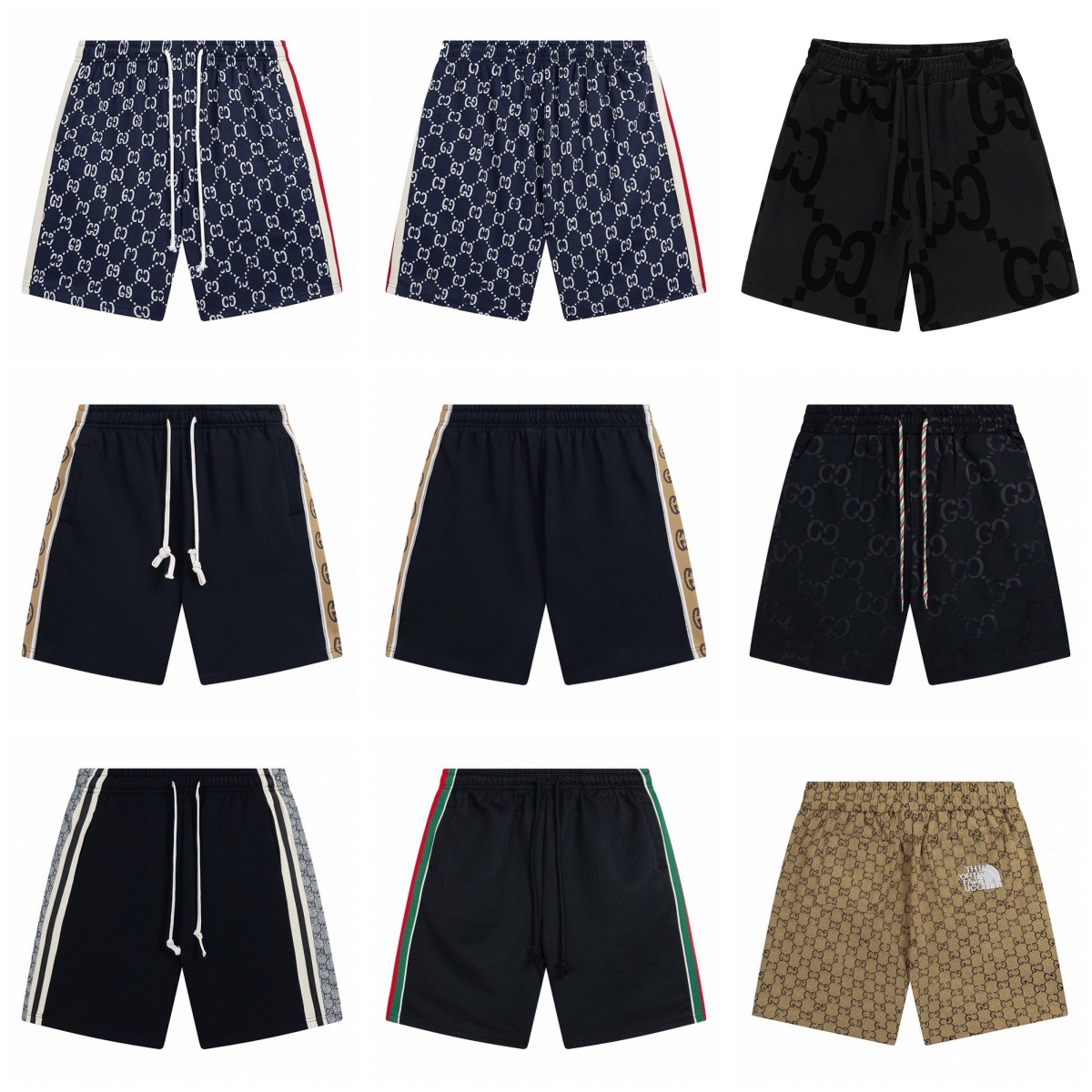 High Version GU Home Ancient Shorts 2025 New Logo Jacquard Stitching Reflective Casual Loose Pants