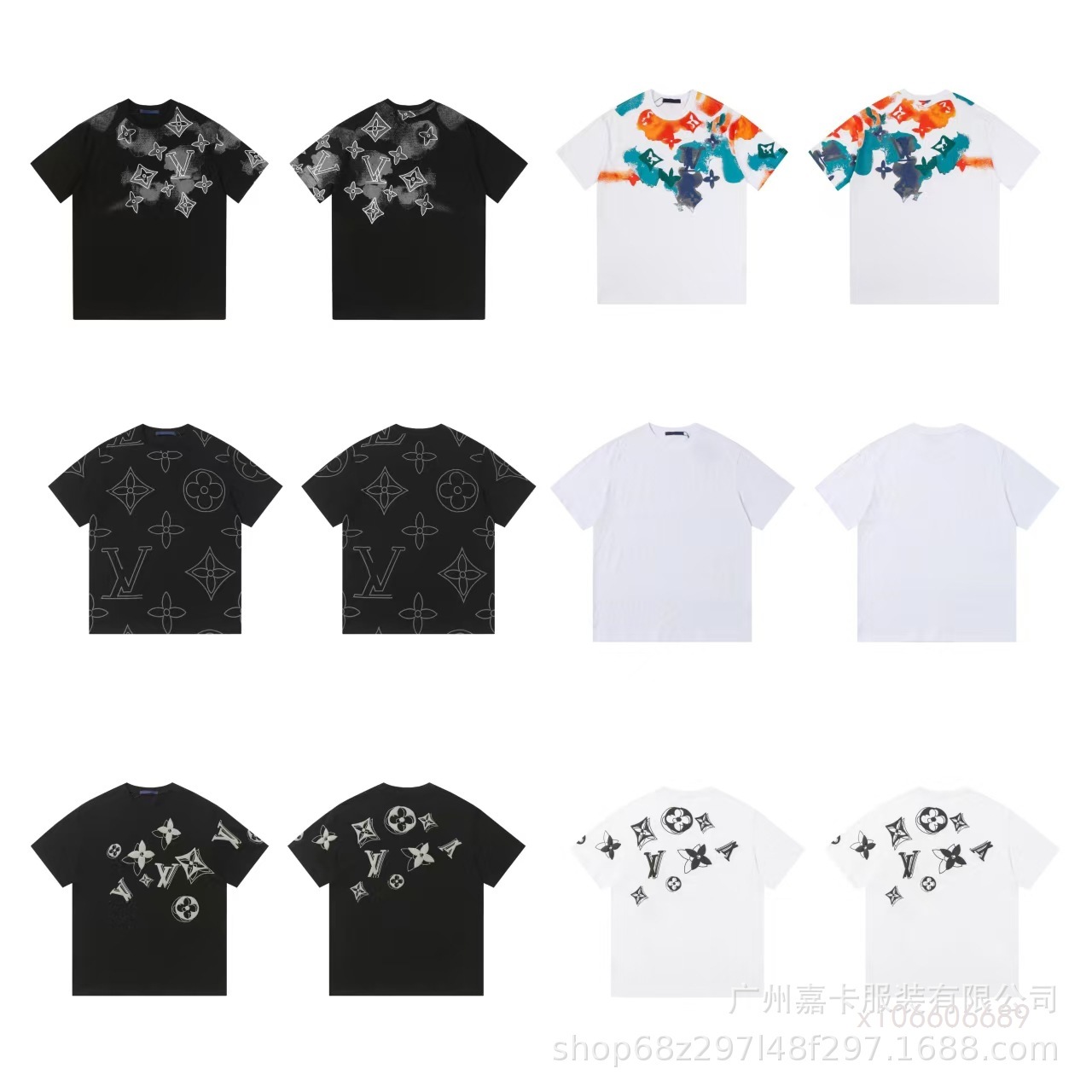 Cross-Border 25Ss Lujia High-Quality Fashionable Short-Sleeved Trendy Brand Export Classic Men's and Women's T-Shirts Breathable Cotton