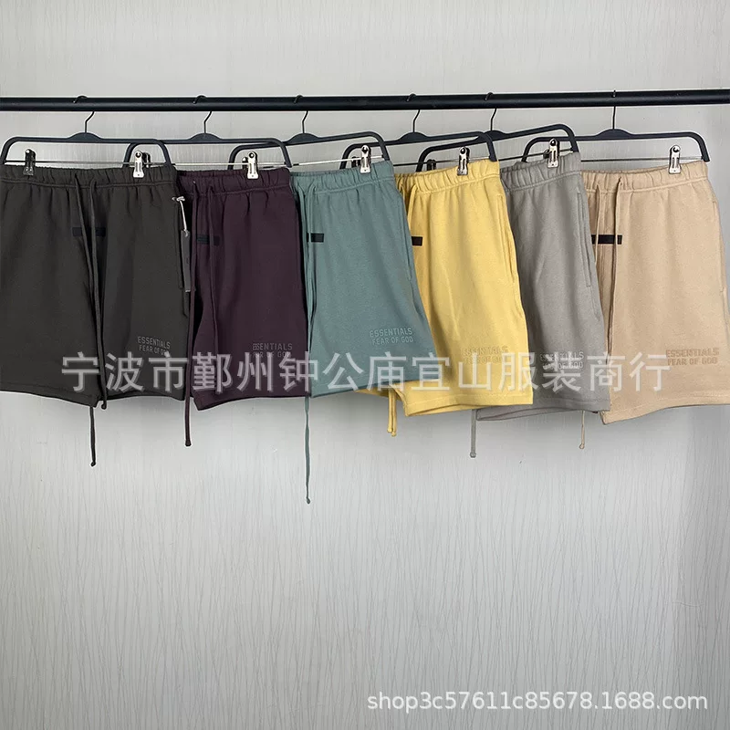 2023Ss Shorts New Silicone Printed Essentials Sweatshirt Trendy Brand Shorts Cross-Border Hot