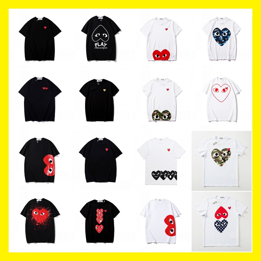 Foreign trade wholesale star with fashion brand love embroidery short sleeve cotton red heart lovers T-shirt long shirt sweater