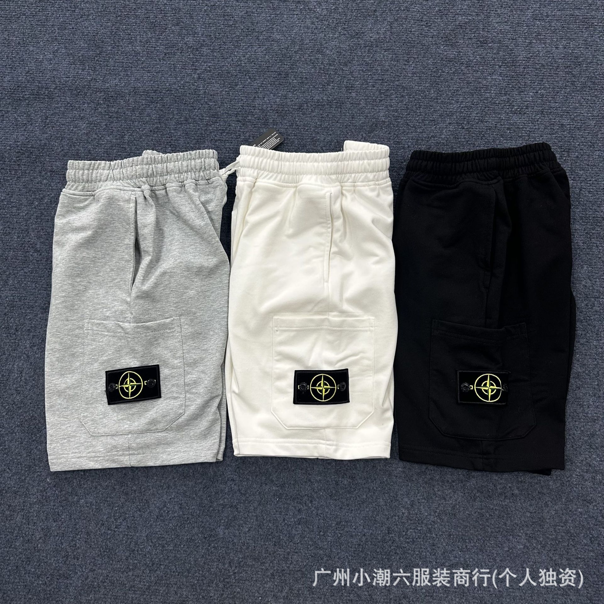 STONE ISLAND Black Shorts