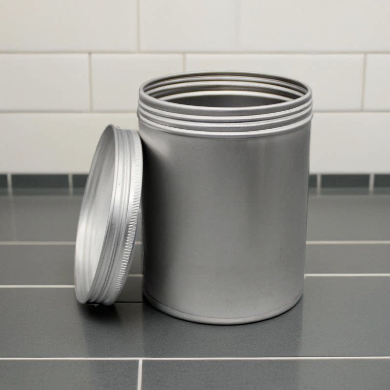 Silver Aluminum Jars with Lids Set of 4