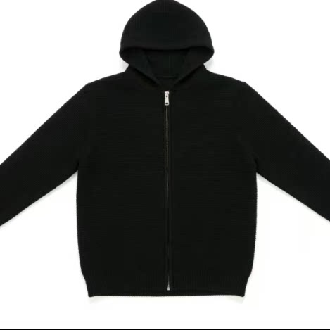 Left Hook down V-Neck Sleeve Vertical Zipper Two-Tone Zipper Hoodie Set 88031612