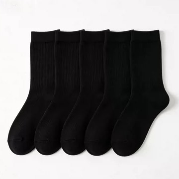 Black/White Striped Long Socks 77042479
