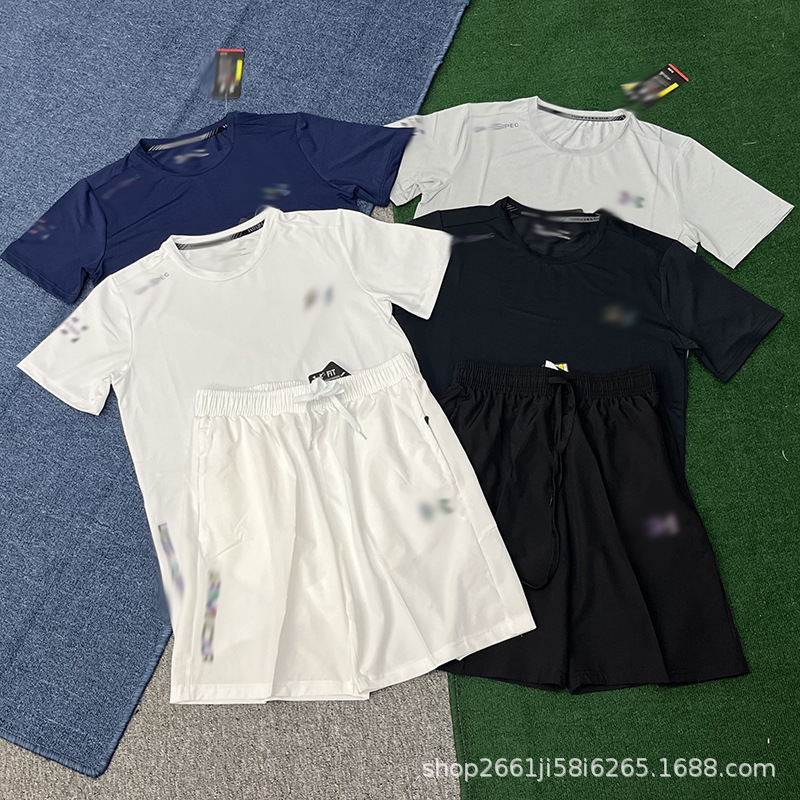 夏季新款速干运动男户外跑步健身服透气弹力宽松短裤夜光休闲批发