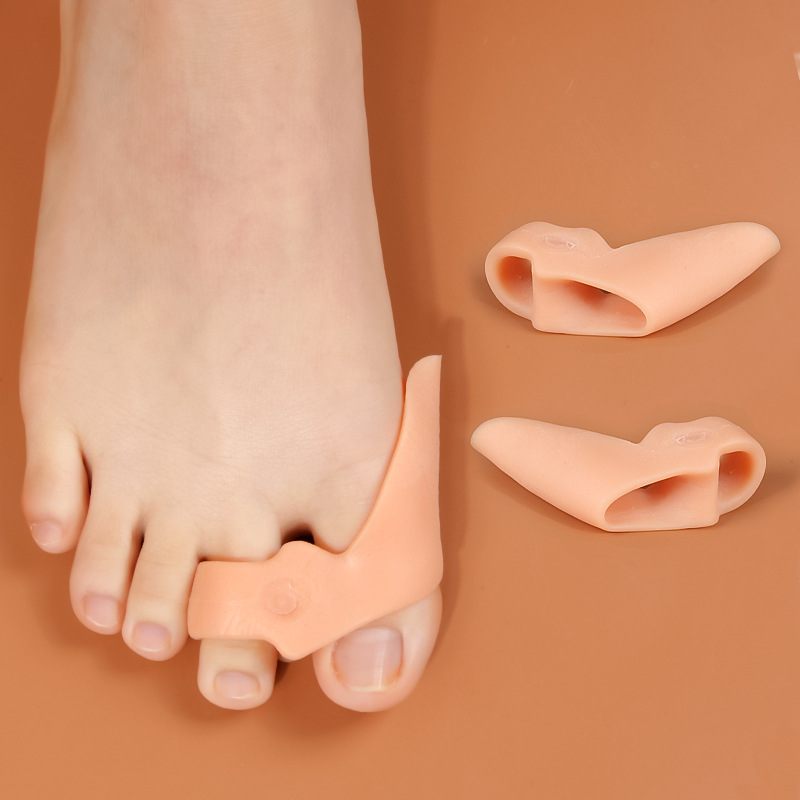 Toe Thumb Double Ring Split Toe Pad Overlapping Toe Separator Hallux Correction Day and Night Elastic Toe Separator for Men and Women