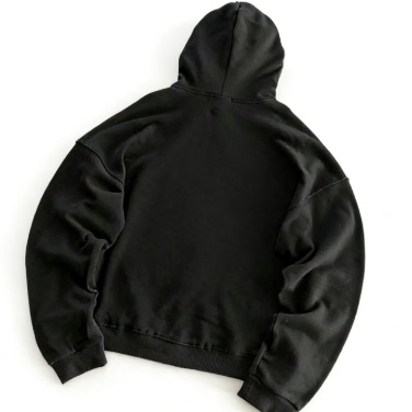 Front Pure Color, Vertical Stripe on the Back, Flat Cord, Two-Tone Cuffed Hoodie Set 77012120